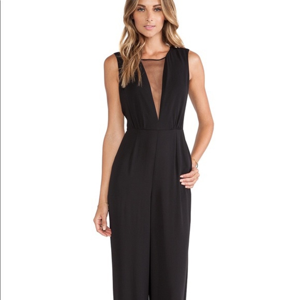 BCBG MaxAzaria black wide leg jumpsuit size 2
